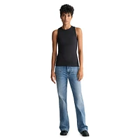 Slim-Fit High Neck Rib Tank Top