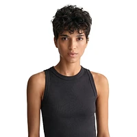 Slim-Fit High Neck Rib Tank Top