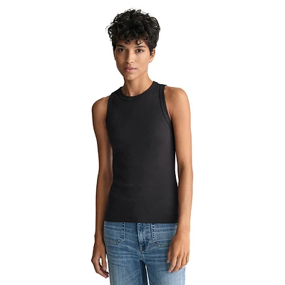 Slim-Fit High Neck Rib Tank Top