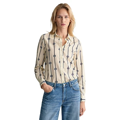 Monogram Stripe Voile Shirt