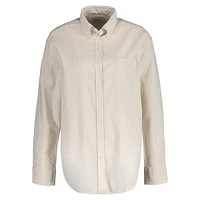 Relaxed Luxury Oxford Striped Button-Down Shirt