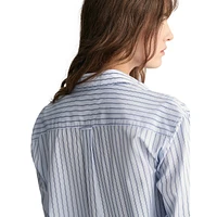 Relxed Striped Poplin Button-Down Shirt