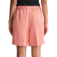 Relaxed Linen-Blend Pull-On Shorts