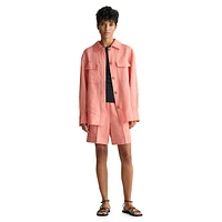 Relaxed Linen-Blend Pull-On Shorts