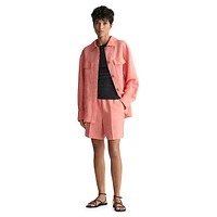 Relaxed Linen-Blend Pull-On Shorts