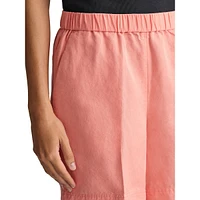 Relaxed Linen-Blend Pull-On Shorts