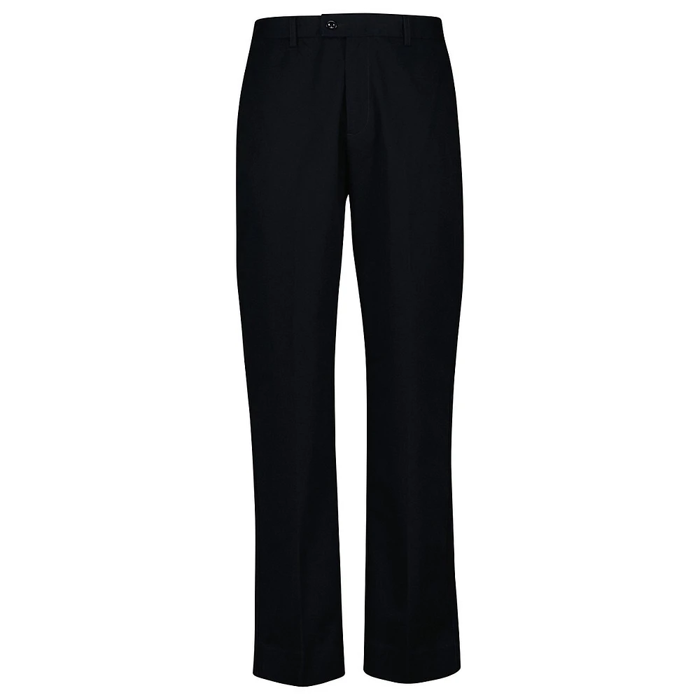 Slim-Fit Flat-Front Cotton Pants