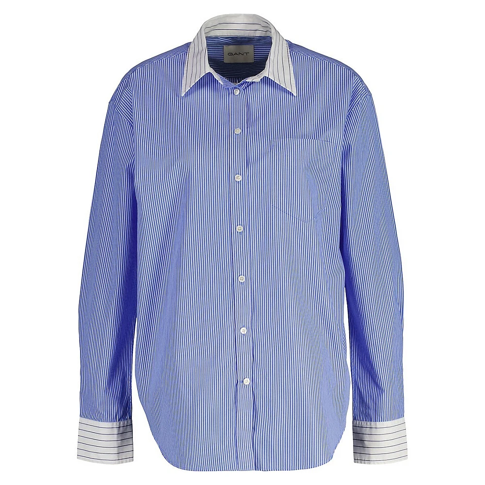 Relaxed-Fit Mixed-Stripe Poplin Shirt