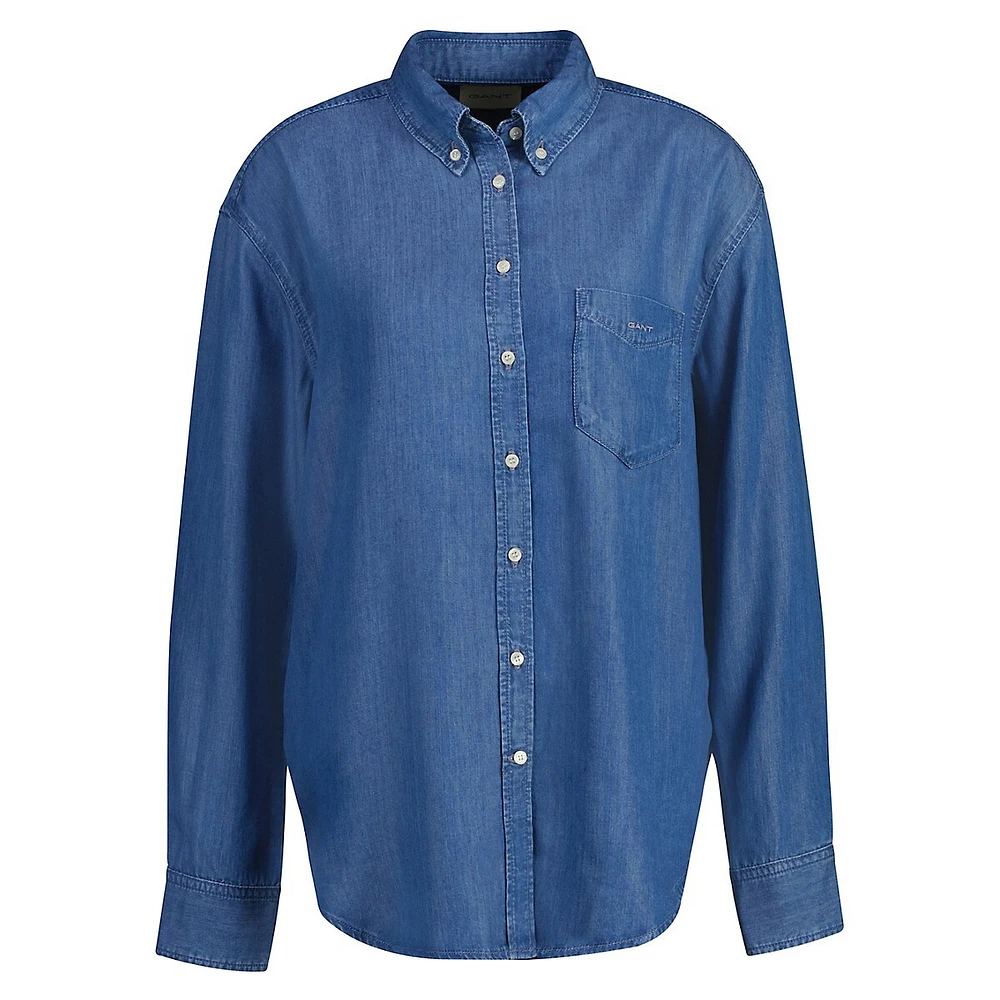 Relaxed-Fit Button-Down Indigo Shirt