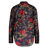 Relaxed-Fit Rose-Print Cotton & Silk Shirt