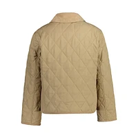 Corduroy-Trim Quilted Jacket