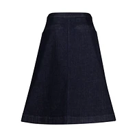 Denim A-Line Midi Skirt