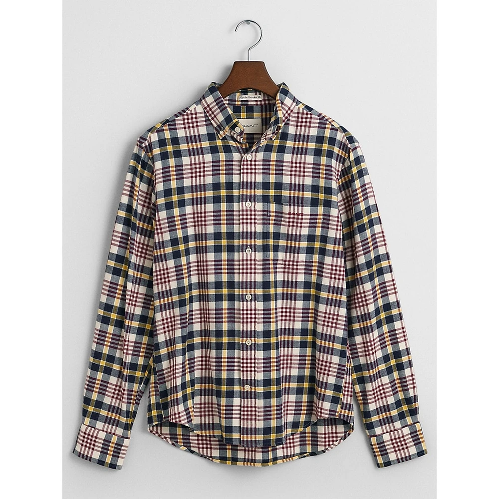 Regular-Fit Flannel Plaid Shirt