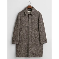 Wool-Blend Herringbone Car Coat