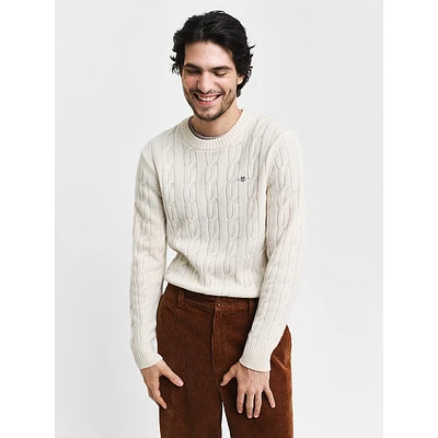 Lambswool Cable Crewneck Sweater