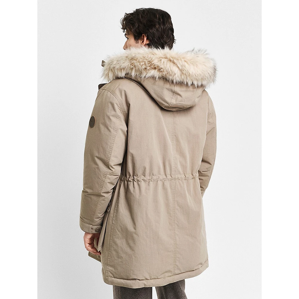 Faux Fur-Trimmed Down Parka