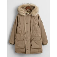 Faux Fur-Trimmed Down Parka