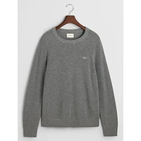 Cotton & Merino Wool Rib Crew Sweater