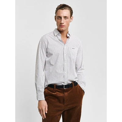 Regular-Fit Poplin Stripe Shirt