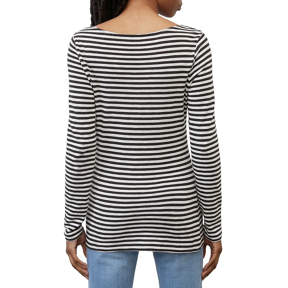 Striped Organic Cotton Boatneck Top