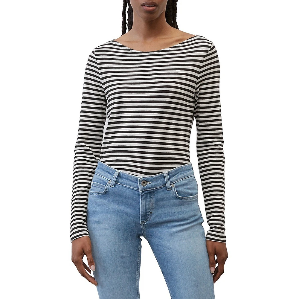 Striped Organic Cotton Boatneck Top