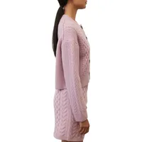 Cardigan court surdimensionné en tricot torsadé