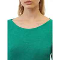 Semi-Sheer Organic Cotton Slub Jersey Top