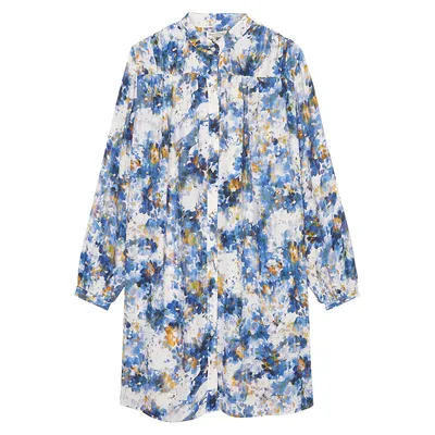 Relaxed-Fit Knee-Length Printed Dress