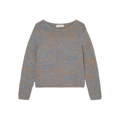 Cotton-Blend Mouliné Yarn Sweater