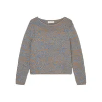 Cotton-Blend Mouliné Yarn Sweater