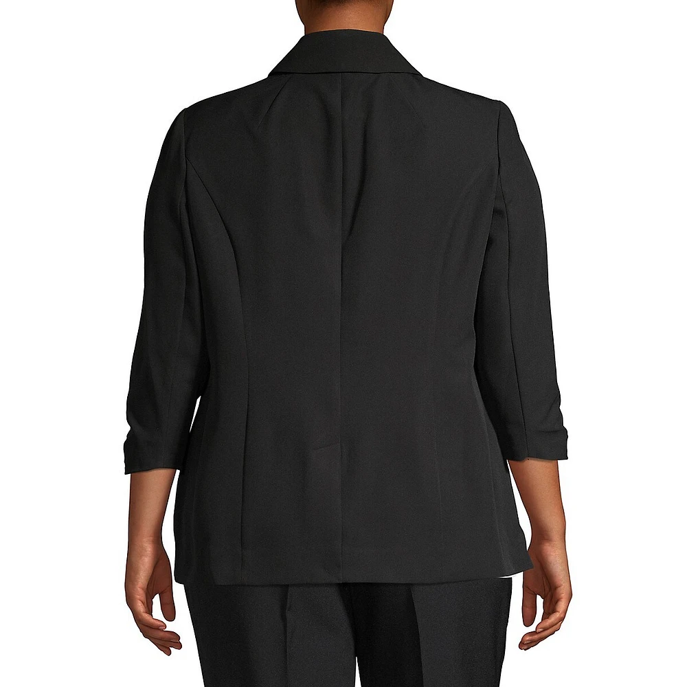 Plus Three-Quarter Sleeve Blazer