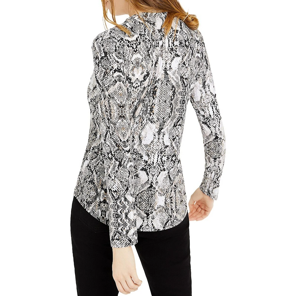 Snakeskin-Print Top