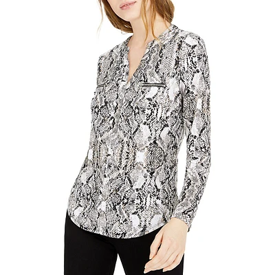 Snakeskin-Print Top