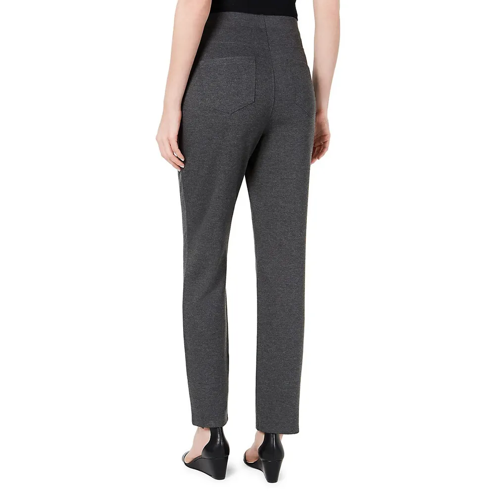 Textured Mid-Rise Comfort Pants