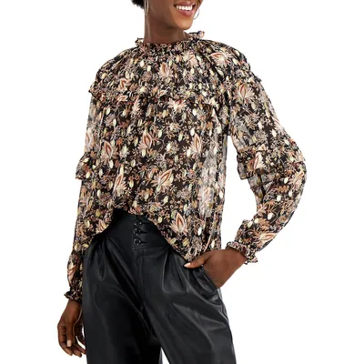I.N.C. International Concepts Women's Printed Wrap-Front Keyhole