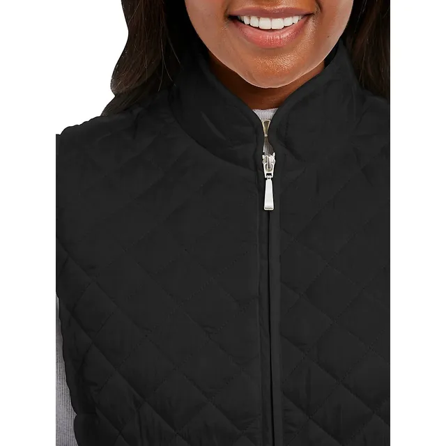 Diamond Quilted Zip-Front Vest