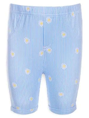 Baby Girl's Daisy Stripe Bermuda Shorts