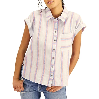 Petite Stripe Button-Down Shirt