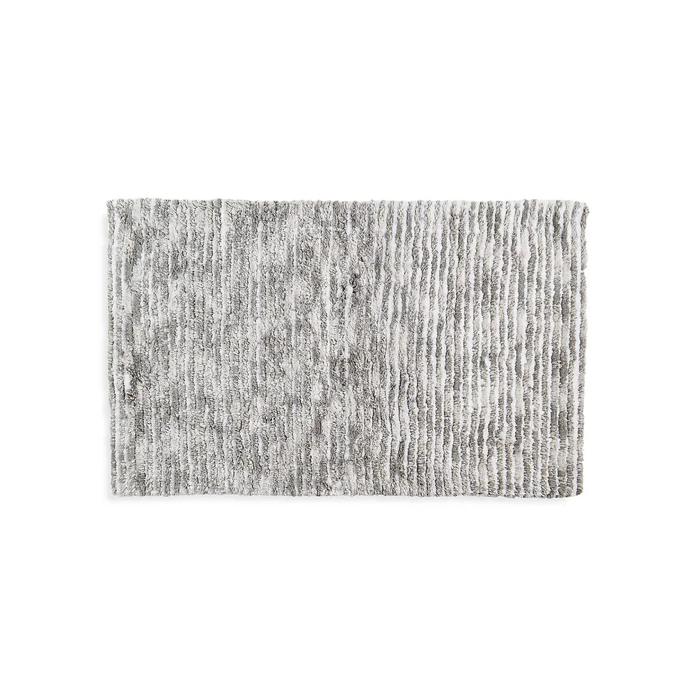 Textured Striped Bath Rug