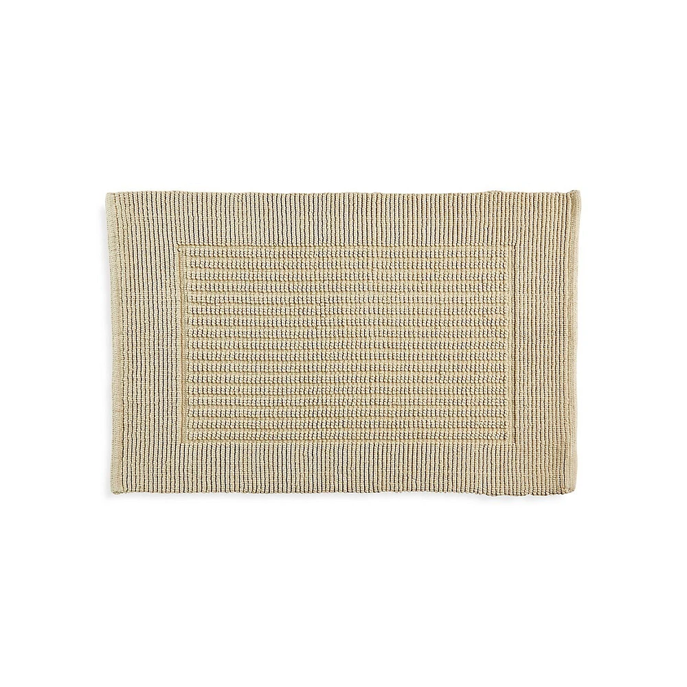 Tapis de bain tissé à rayures