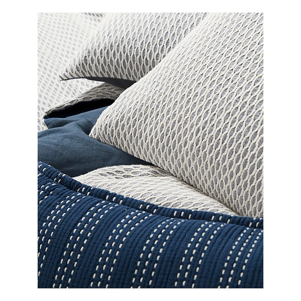 Couvre-oreiller en jacquard à motif géométrique texturé