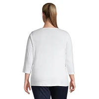 Plus Cotton Scoopneck Top