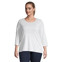 Plus Cotton Scoopneck Top