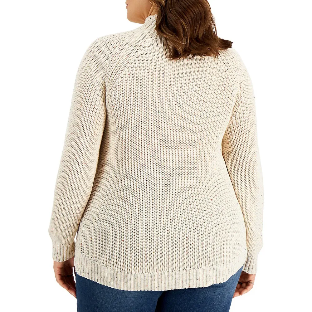 Plus Mockneck Ribbed Sweater