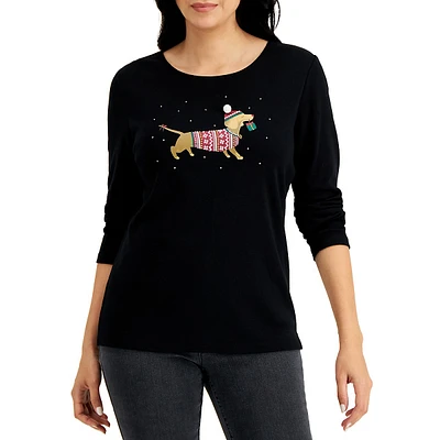 Holiday Pooch Long-Sleeve Top