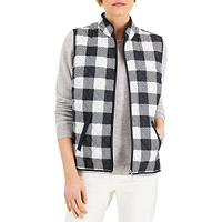 Petite Buffalo Check Puffer Vest