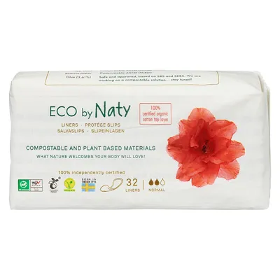 Eco by Naty - Organic, Compostable Panty Liner, Large 28ct