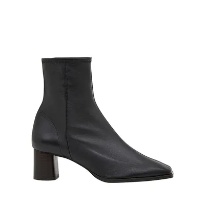 Margret Pointed-Toe Block-Heel Ankle Boots