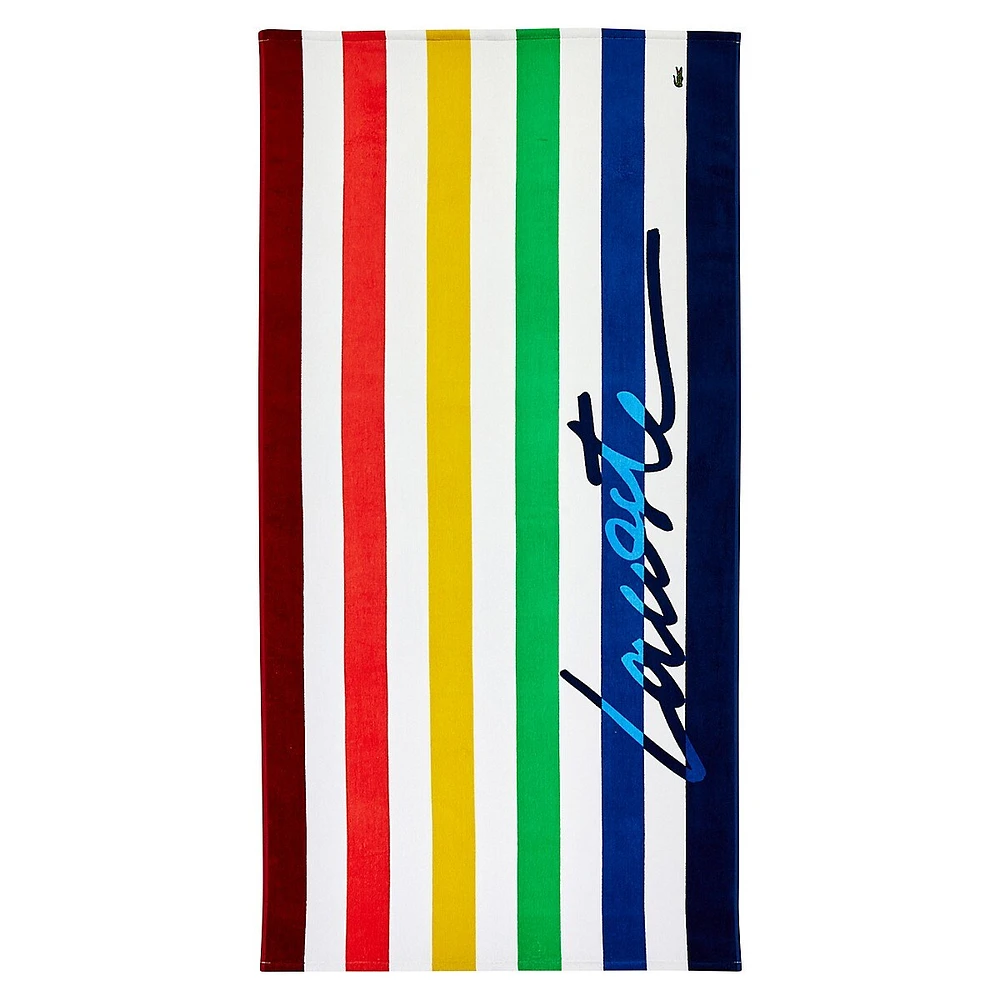 Script Stripe Beach Towel