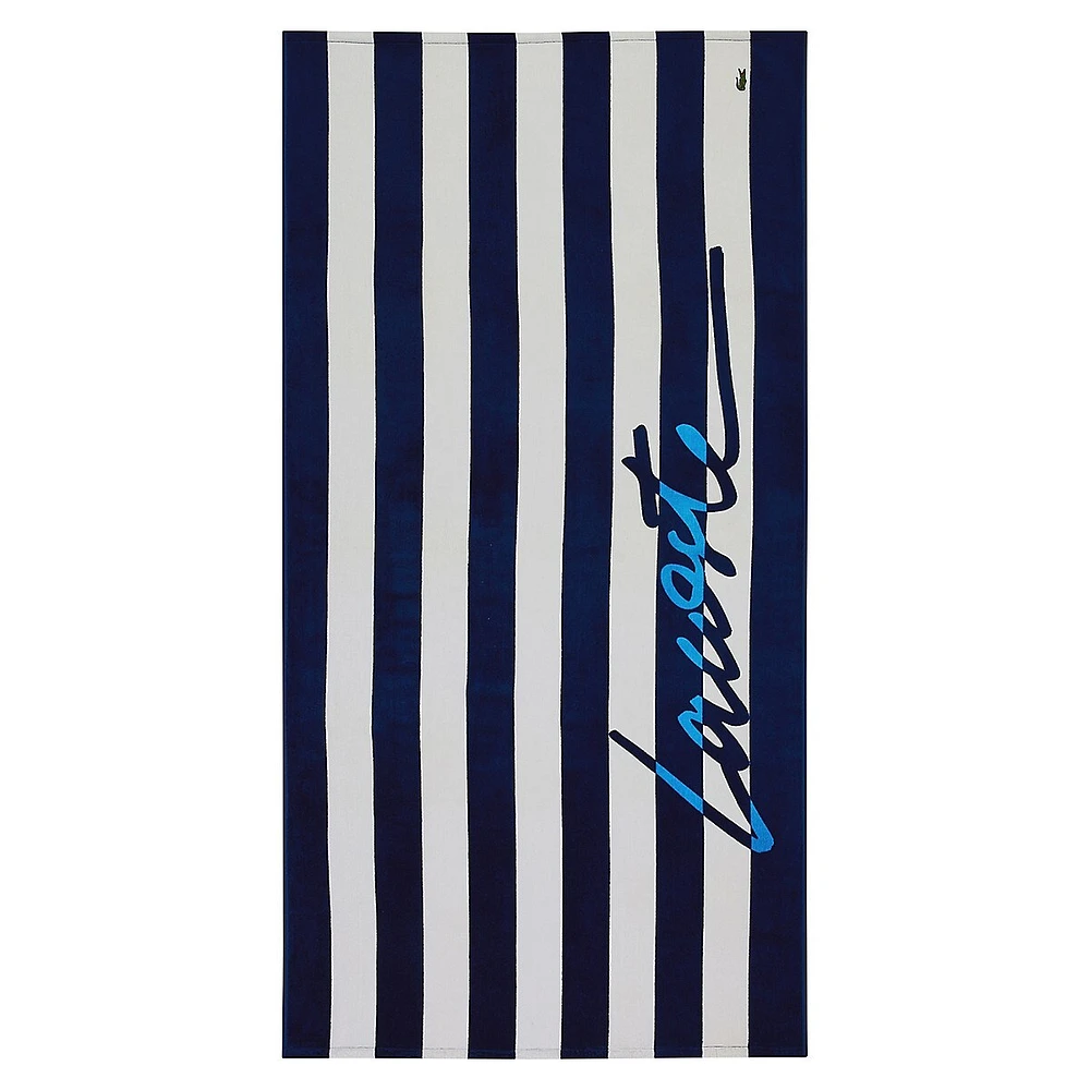 Script Stripe Beach Towel